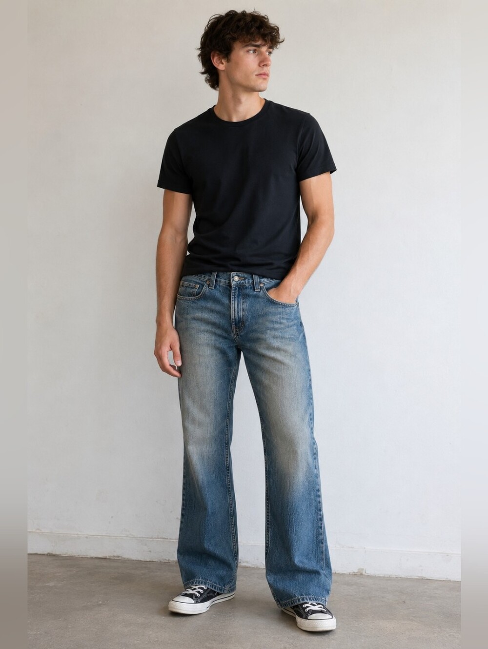 Axist Mens Straight Leg Medium Wash Jeans Size 34W X 34L Pocket Distressed Retro